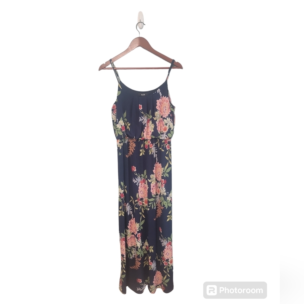 Naif Womens Floral Boho Coastal Maxi Adjustable‎ Strap Dress Size Large